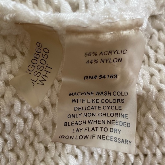 CALVIN KLEIN Cardigan Drape Open Front Pockets Creamy White Knit Women - Picture 11 of 11